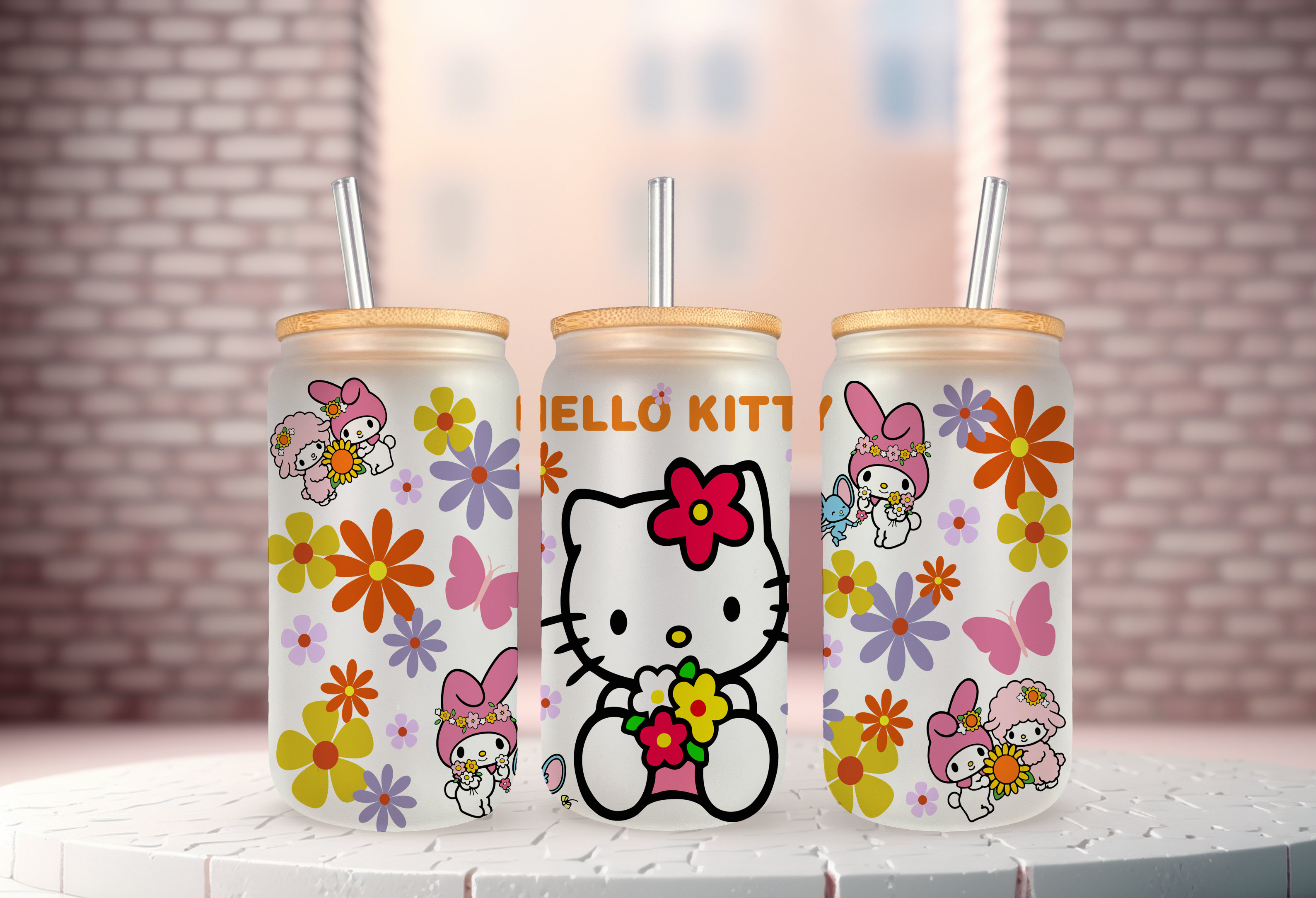 Hello Kitty Delight: 16oz Glass Tumbler - Adorable and Playful Design –  Always Guarded Boutique