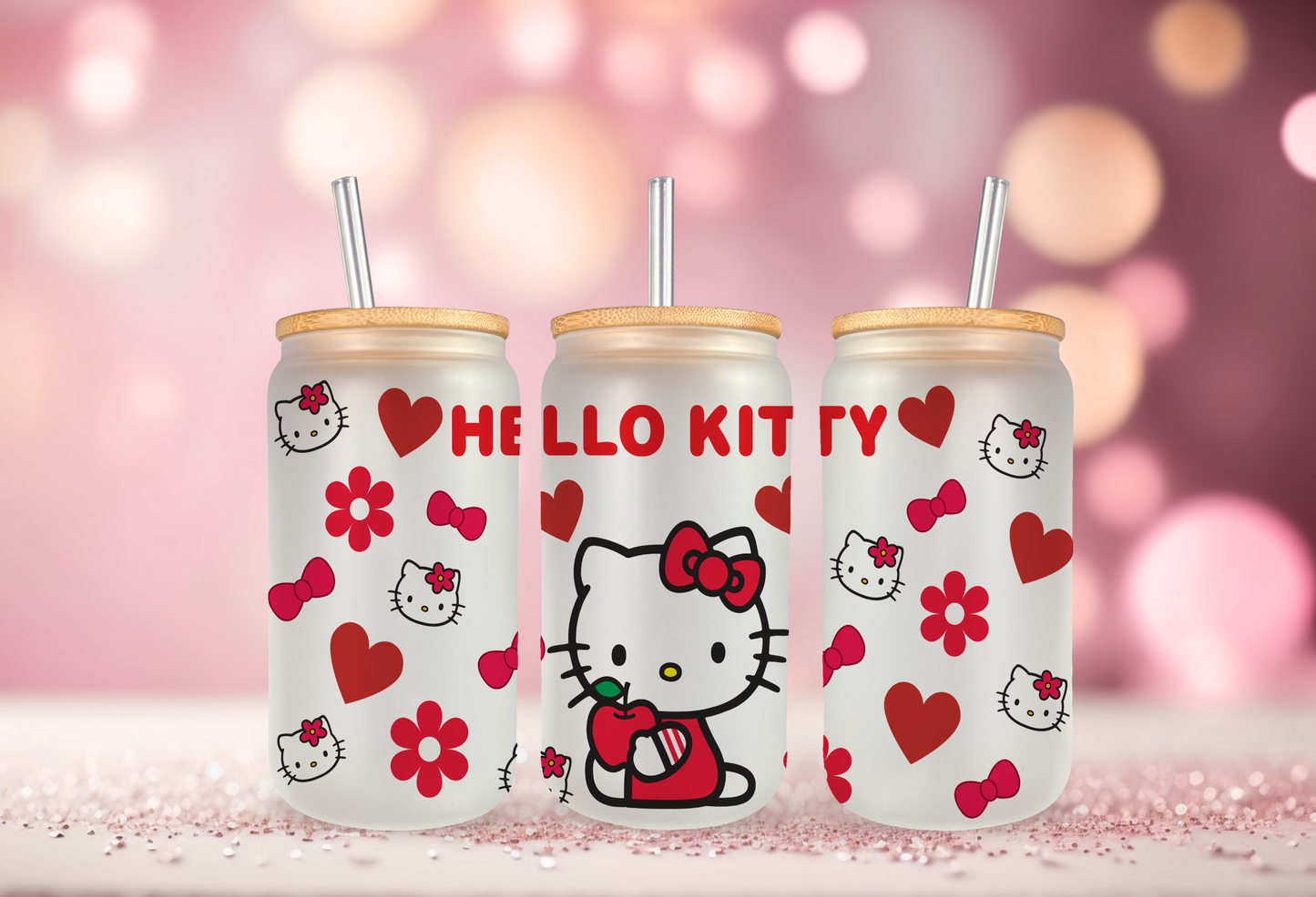 Hello Kitty Delight: 16oz Glass Tumbler - Adorable and Playful Design –  Always Guarded Boutique